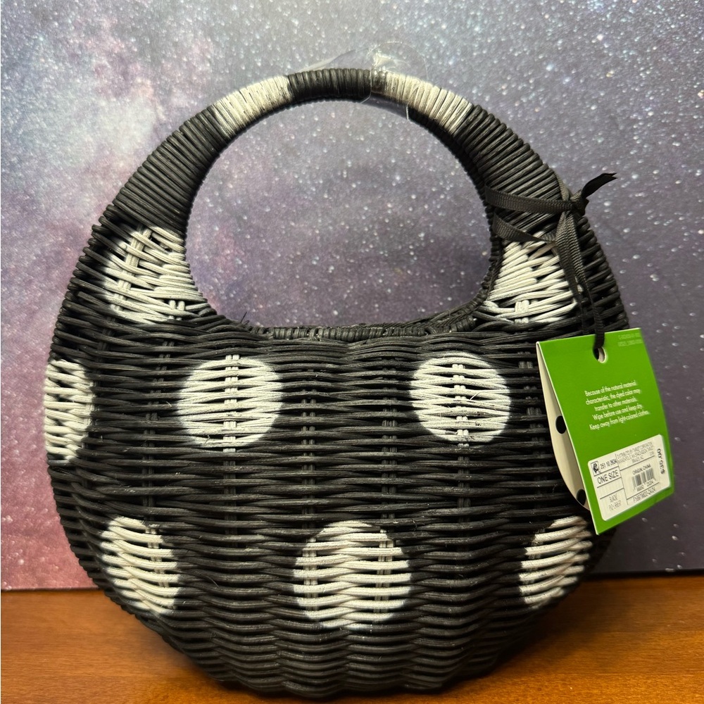 Kate Spade x Target Polka Dot Wicker Crescent Bag